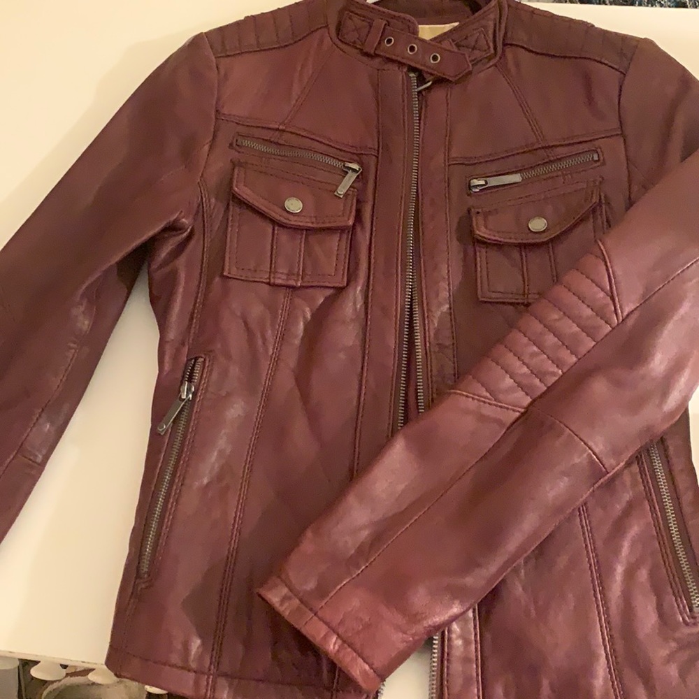 Michael Kors Leather Moto Jacket